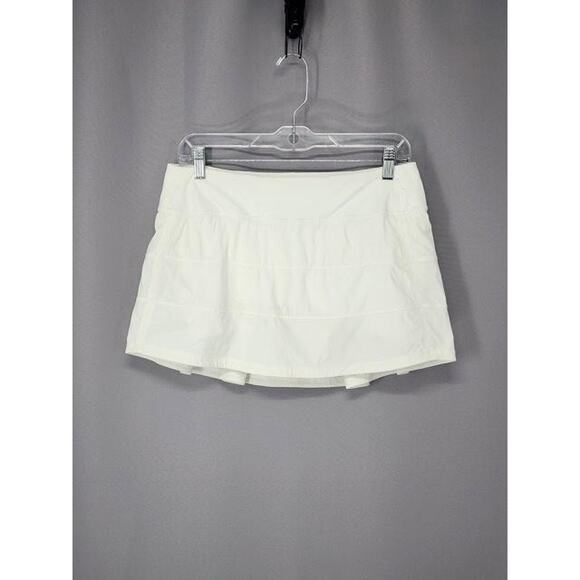 Lululemon Skirt Womens Size 8 White Athletic Running Tenniscore Preppy Skort - Picture 1 of 16